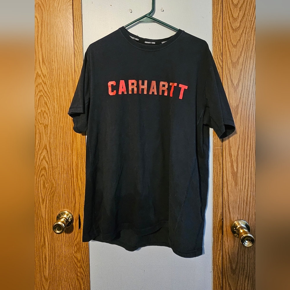 Carhartt Black Tee with Red Logo